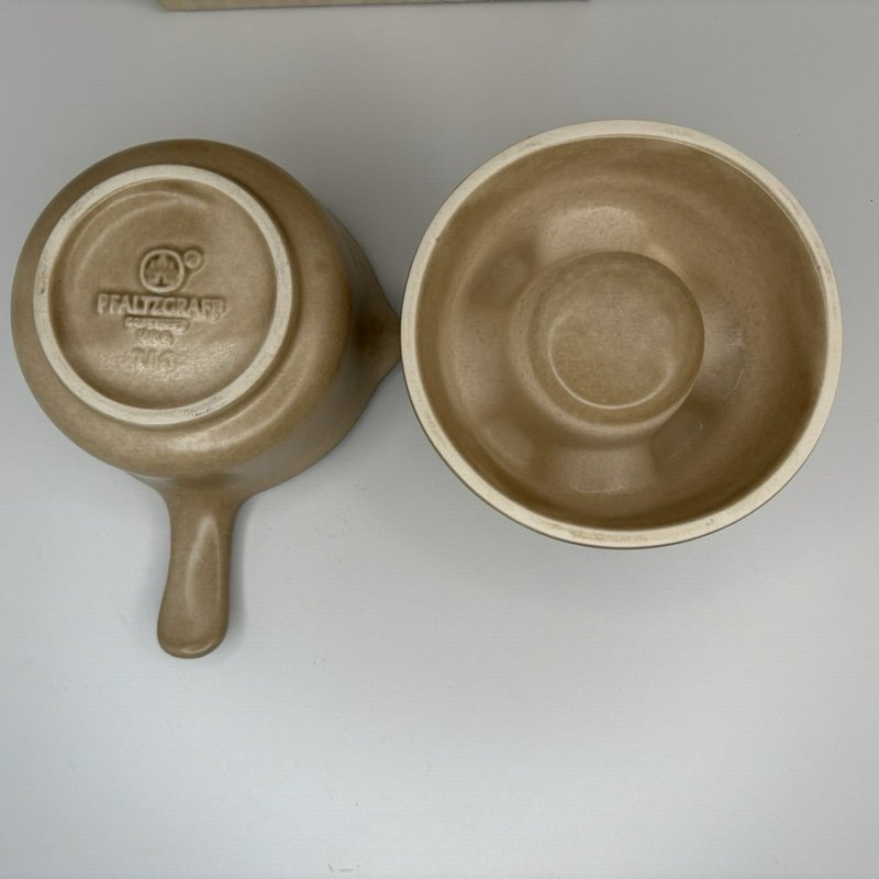 Pfaltzgraff Folk Art Butter Sauce Warmer Double Pour Potpourri Set Boxed USA