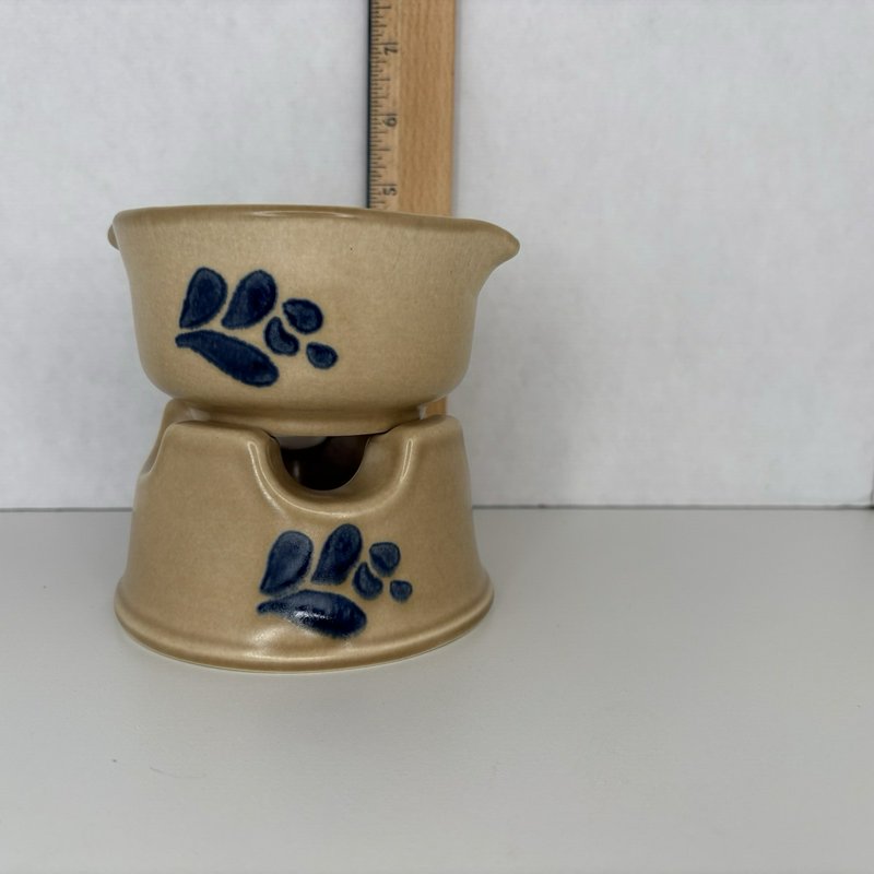 Pfaltzgraff Folk Art Butter Sauce Warmer Double Pour Potpourri Set Boxed USA