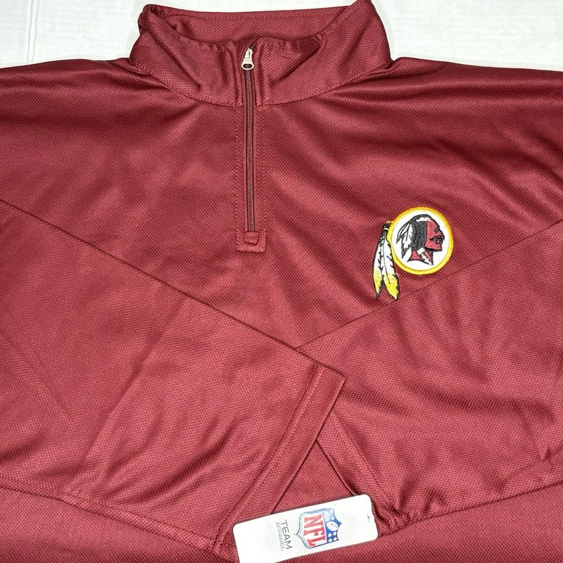 Washington Redskins 5XL NFL Team Apparel 1/4 Zip Pullover Burgundy NWT
