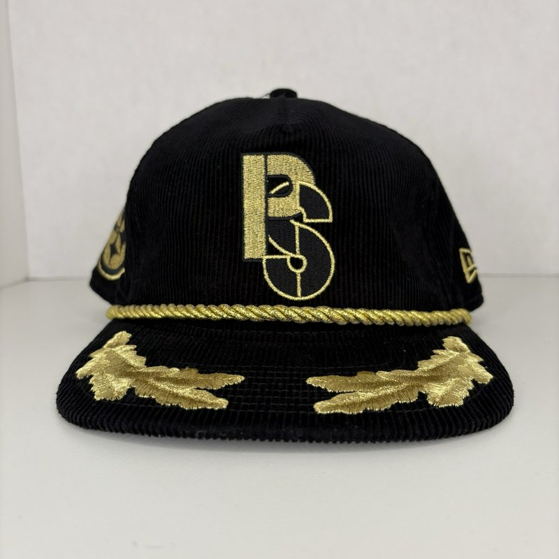 Pittsburgh Steelers New Era Corduroy Snapback Hat Gold Rope Leaf PS Logo NFL