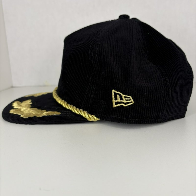 Pittsburgh Steelers New Era Corduroy Snapback Hat Gold Rope Leaf PS Logo NFL