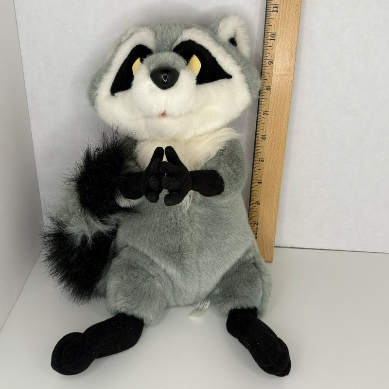 Disney Mattel Meeko Chattering Plush 1995 Pocahontas 14” Raccoon Sound Works