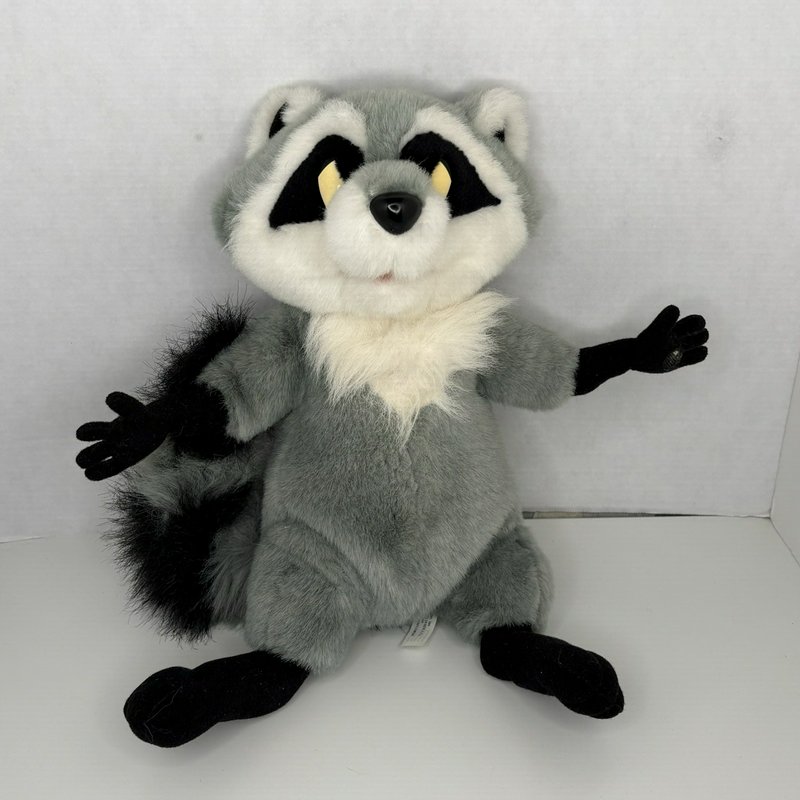 Disney Mattel Meeko Chattering Plush 1995 Pocahontas 14” Raccoon Sound Works