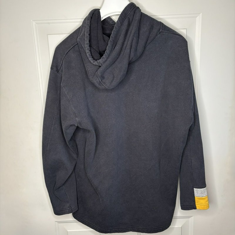 Vintage Pittsburgh Steelers Hoodie XL NFL Team Apparel Black Gold Gray Stripes