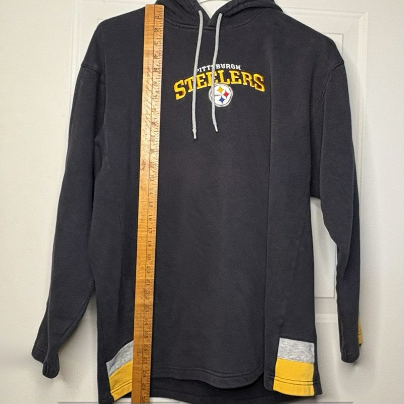 Vintage Pittsburgh Steelers Hoodie XL NFL Team Apparel Black Gold Gray Stripes