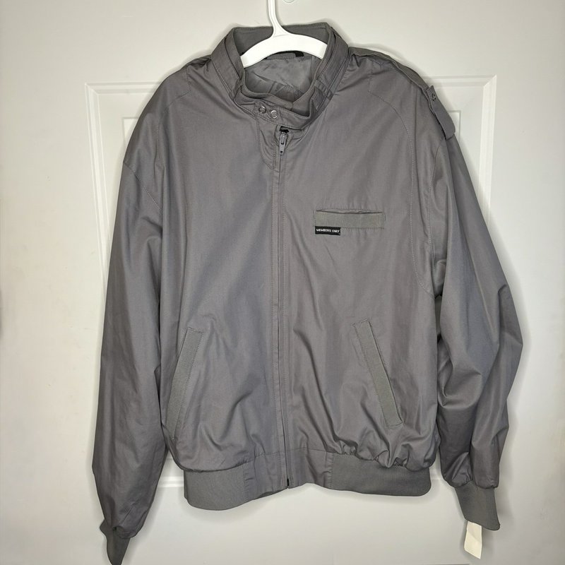 Vintage 1997 Members Only Cannon Grey Bomber Jacket Sz M NWT JCPenney 90s Style