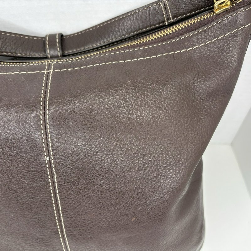 Coach Legacy Turnlock Hobo Bag Brown Pebbled Leather Shoulder Purse F19045