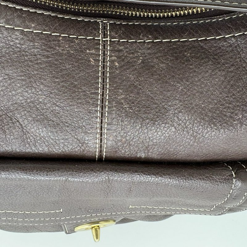 Coach Legacy Turnlock Hobo Bag Brown Pebbled Leather Shoulder Purse F19045