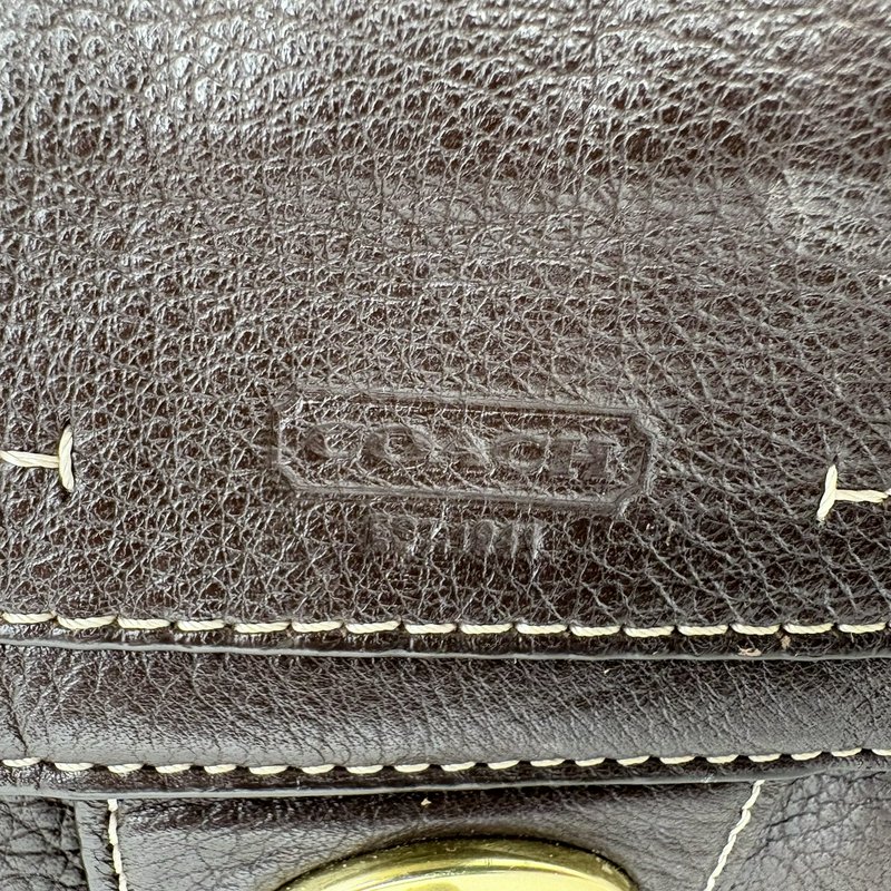 Coach Legacy Turnlock Hobo Bag Brown Pebbled Leather Shoulder Purse F19045