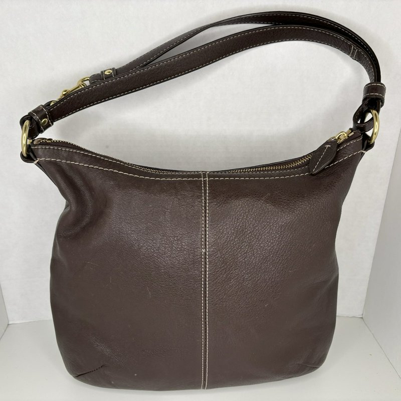 Coach Legacy Turnlock Hobo Bag Brown Pebbled Leather Shoulder Purse F19045