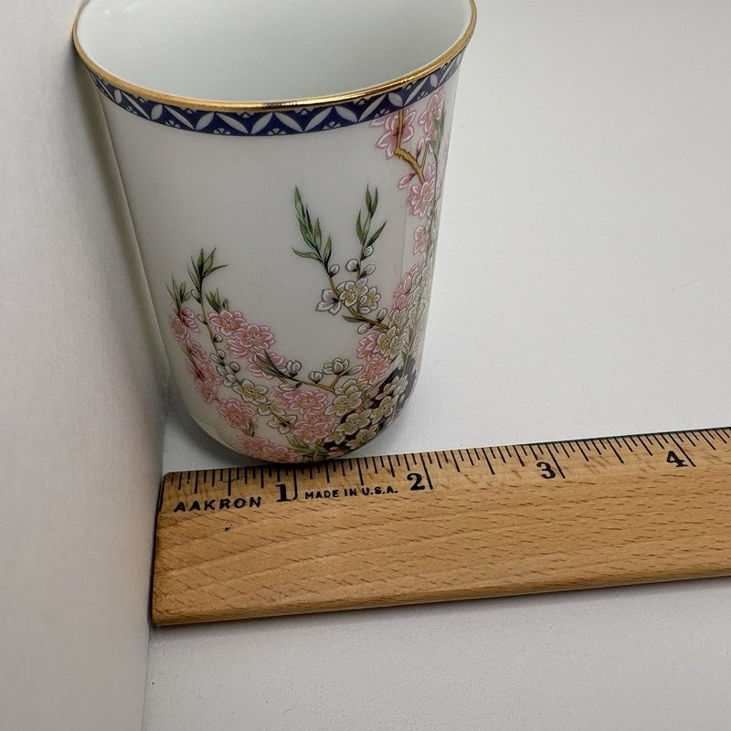 1981 Franklin Porcelain Japan February Peach Blossom Cup Twelve Months of Year