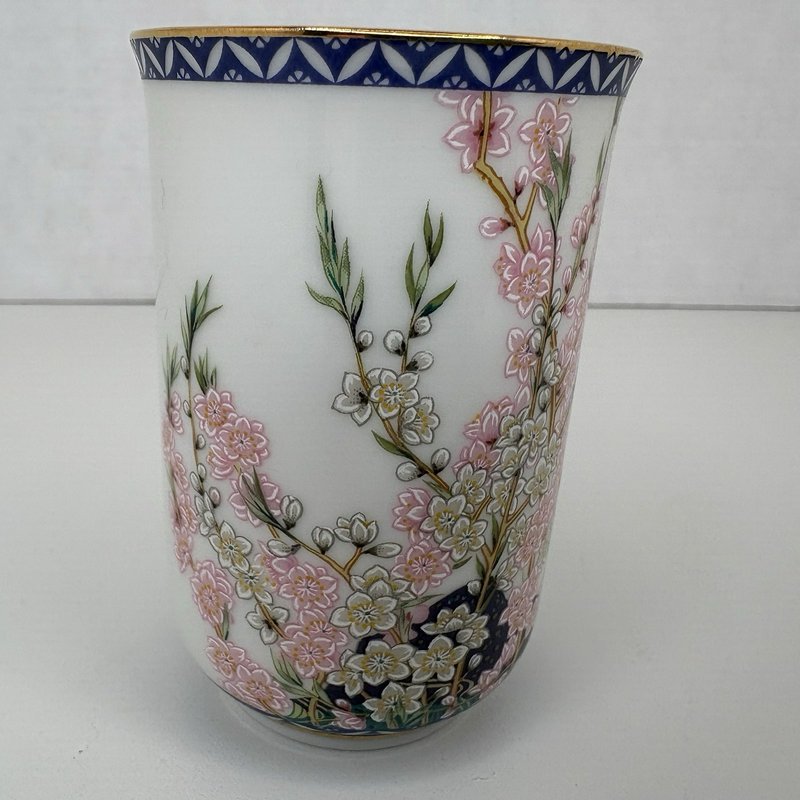 1981 Franklin Porcelain Japan February Peach Blossom Cup Twelve Months of Year