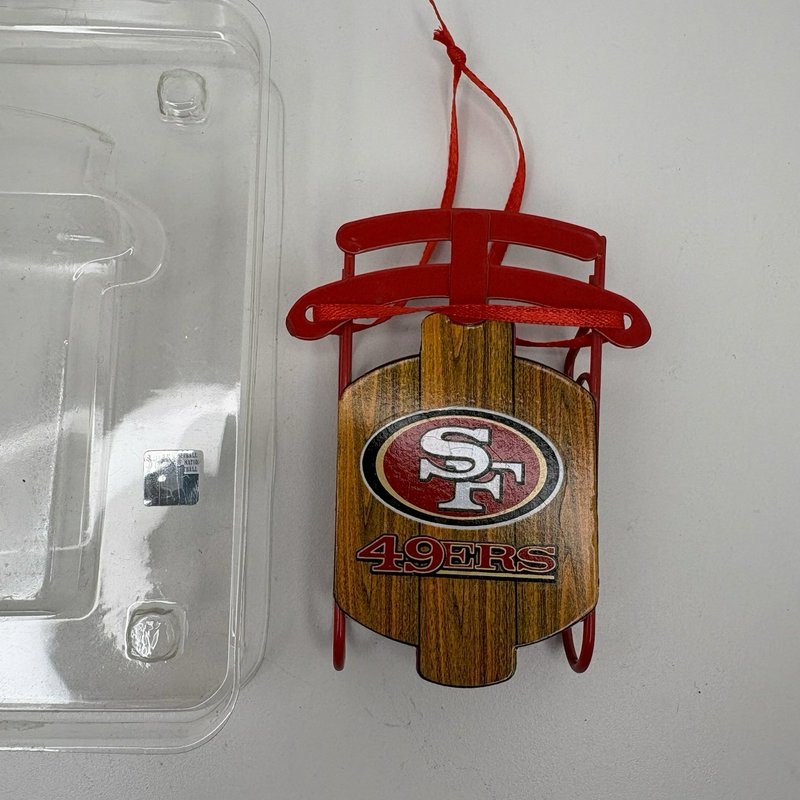 San Francisco 49ers Metal Sled Christmas Ornament NFL Licensed 3.5”