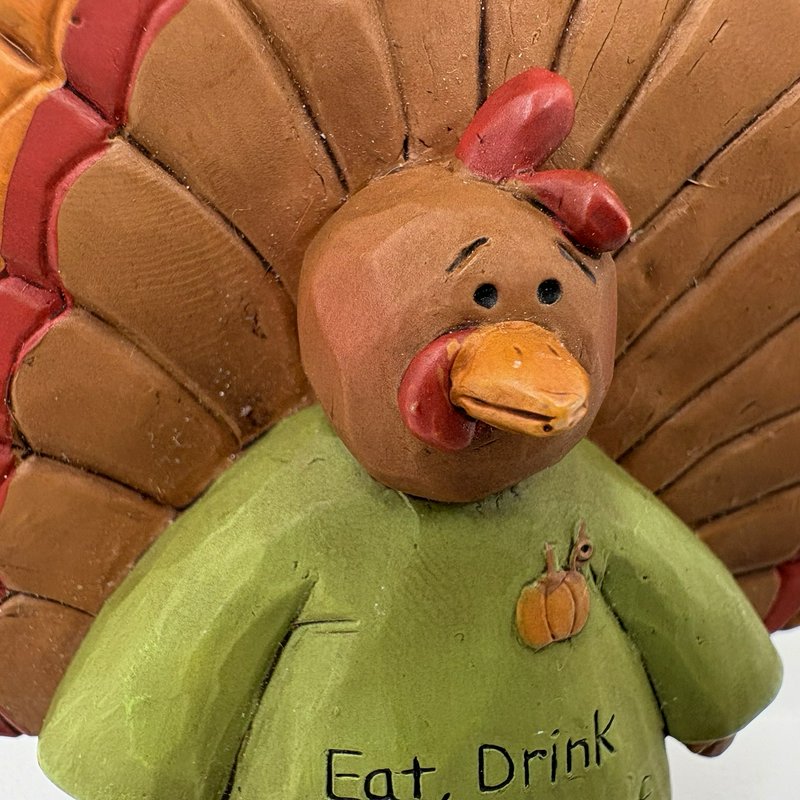 Suzi Skoglund Thanksgiving Turkey Figurine Eat Drink and Eat Beef 3”