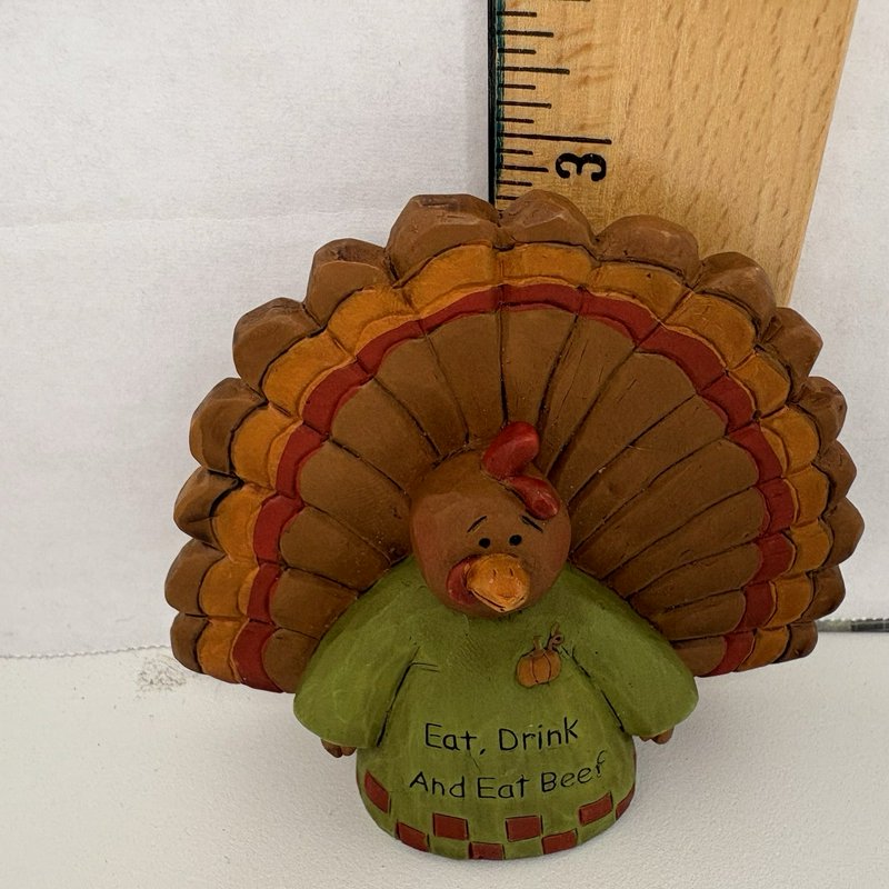 Suzi Skoglund Thanksgiving Turkey Figurine Eat Drink and Eat Beef 3”