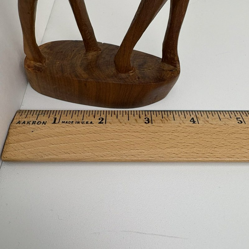 Pair Hand Carved Wood Gazelle Antelope Impala Statues African Teak Look Kenya