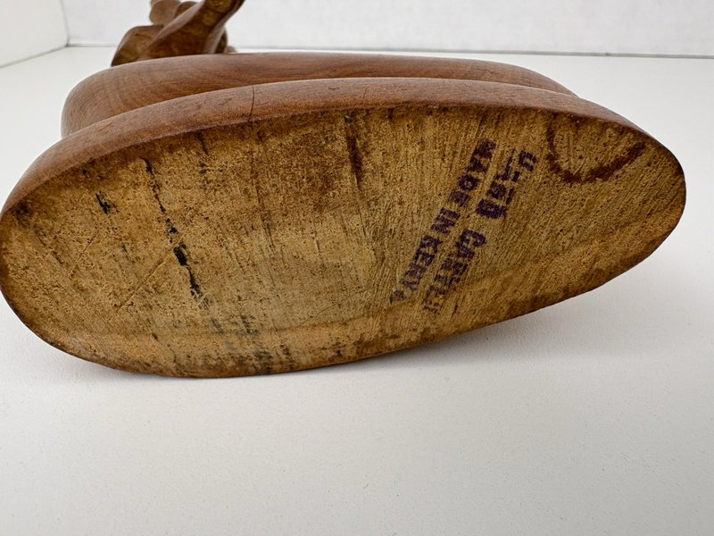 Pair Hand Carved Wood Gazelle Antelope Impala Statues African Teak Look Kenya