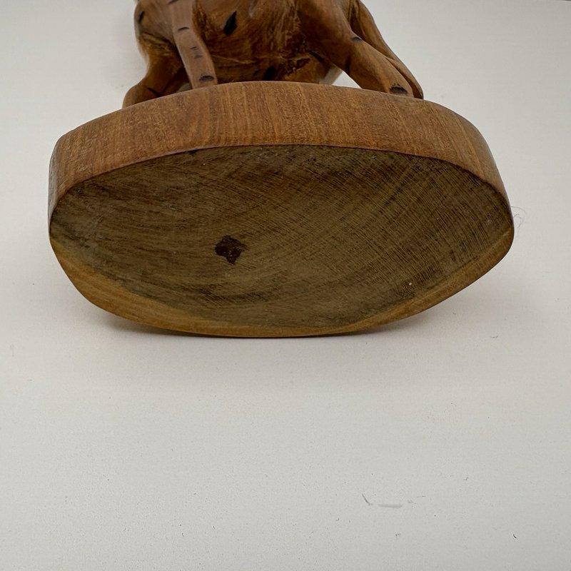 Hand Carved African Giraffe Wood Sculpture 12” Tall Kenya Teak Style Decor