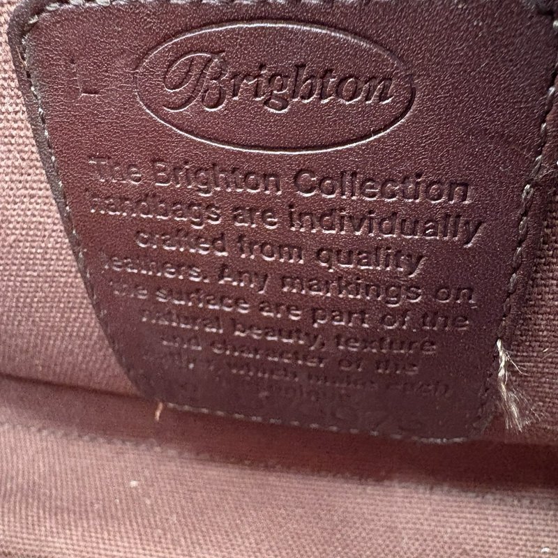 Brighton Oxblood Croc Leather Crossbody Silver Hearts All-Metal Chain Strap