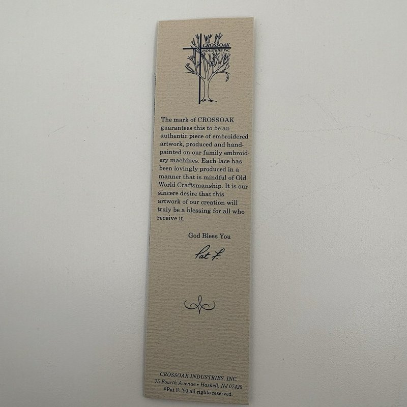 Vintage Crossoak 1990 Daughter Guardian Angel Embroidered Christian Bookmark