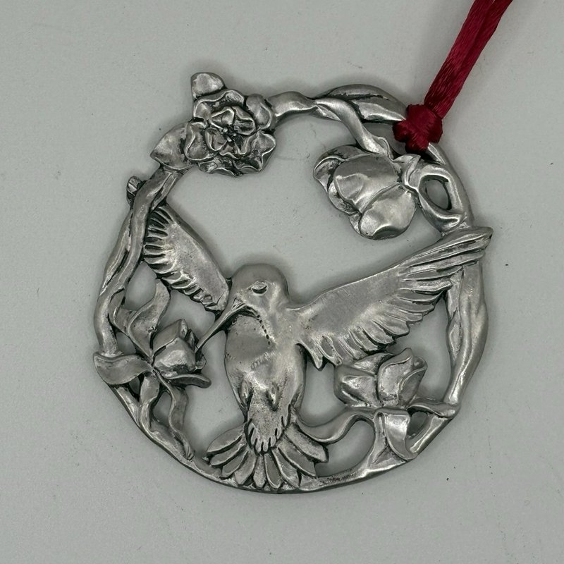 1996 Seagull Pewter Canada Hummingbird Ornament Floral Design Nature Wildlife