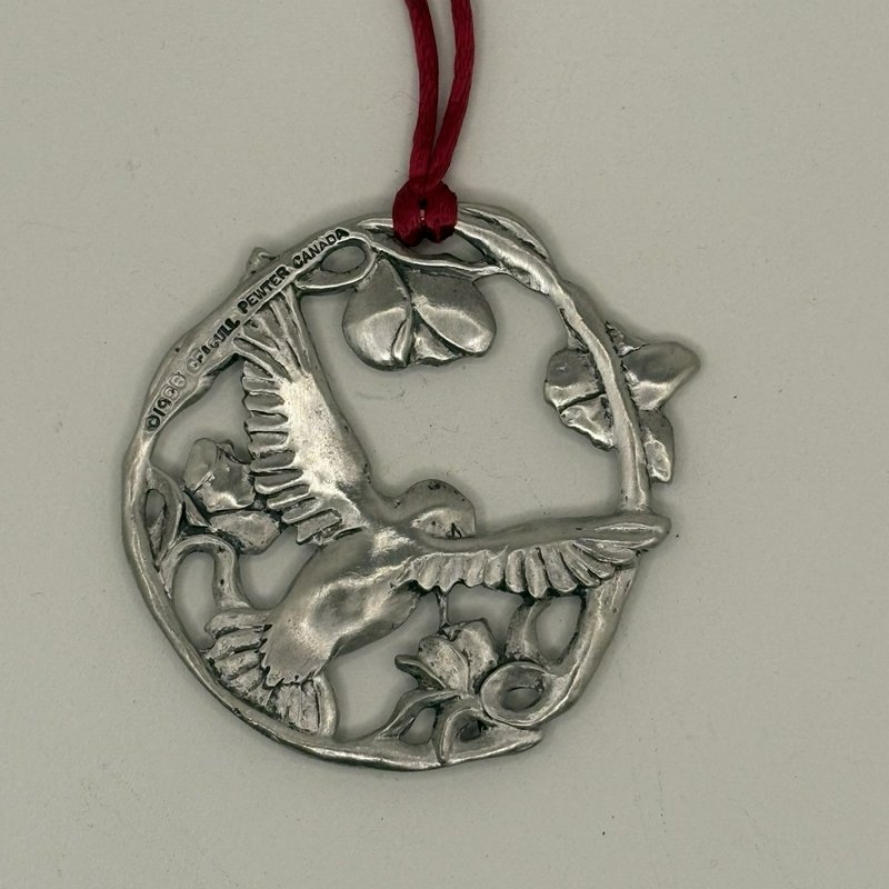 1996 Seagull Pewter Canada Hummingbird Ornament Floral Design Nature Wildlife