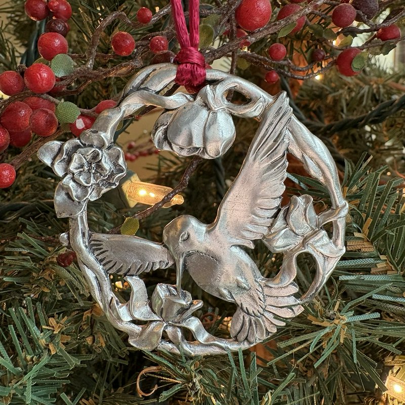 1996 Seagull Pewter Canada Hummingbird Ornament Floral Design Nature Wildlife