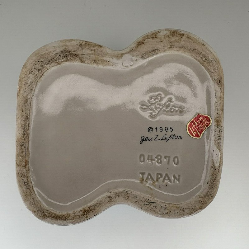 Vintage Lefton 1985 Baby Bootie Planter Pastel Flowers Ceramic Japan #04870