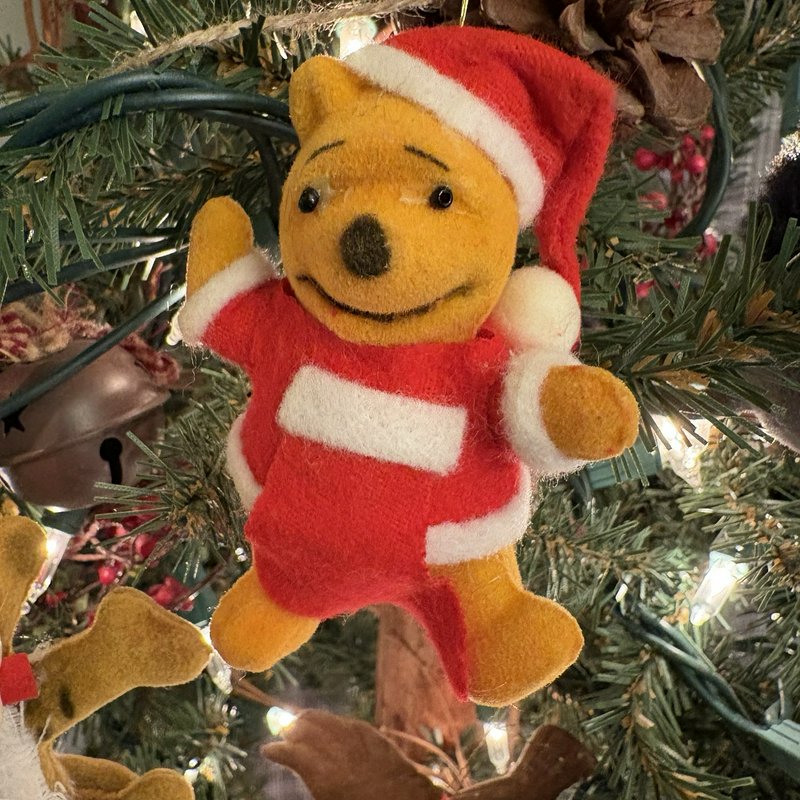 Vintage Disney Winnie the Pooh Christmas Ornaments Lot of 7 Felt Taiwan