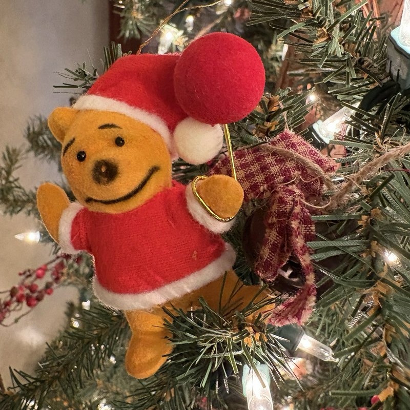 Vintage Disney Winnie the Pooh Christmas Ornaments Lot of 7 Felt Taiwan