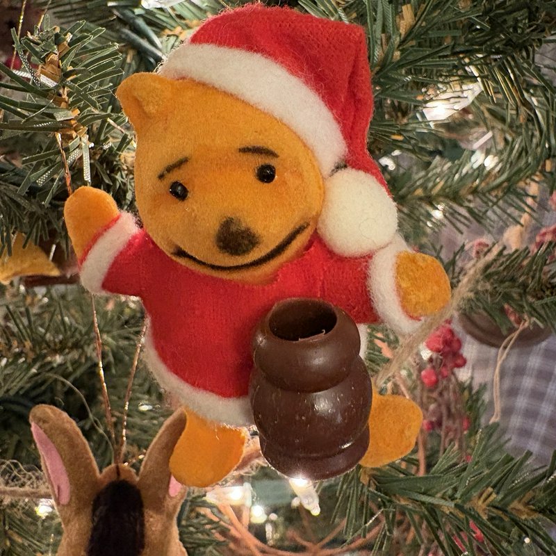 Vintage Disney Winnie the Pooh Christmas Ornaments Lot of 7 Felt Taiwan