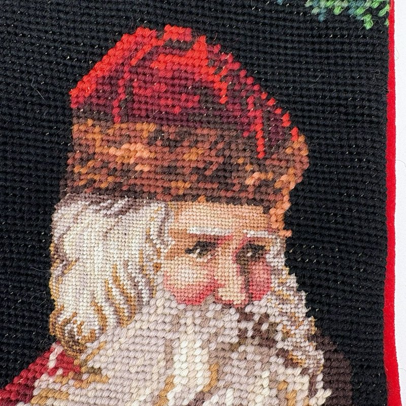 Old World Santa Needlepoint Stocking 16” Tapestry Traditions Peking Handicraft