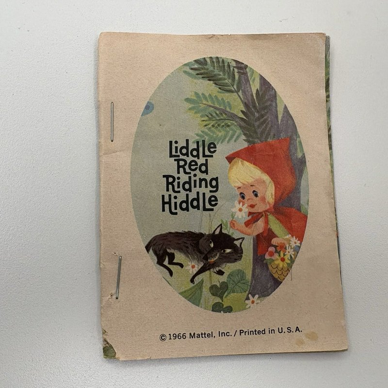 1966 Mattel Storybook Kiddles Liddle Red Riding Hiddle Doll Wolf & Book