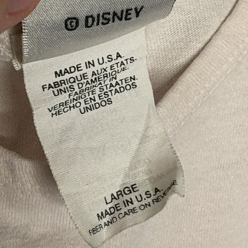 Vintage Disney Catalog Thumper Embroidered Long Sleeve Shirt Large "Made in USA"