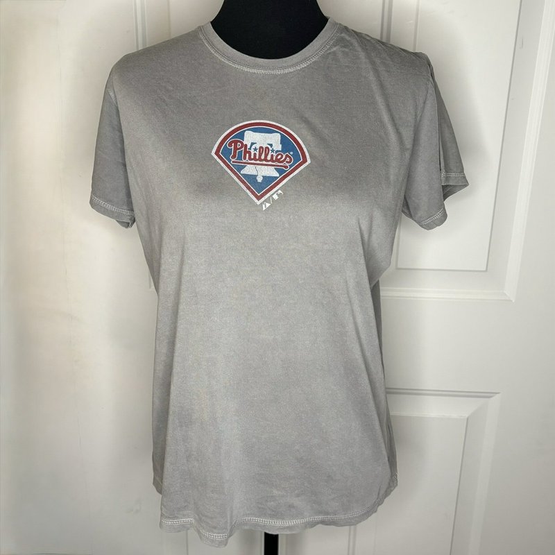 Majestic Women’s Philadelphia Phillies Gray Short Sleeve T-Shirt Size XL NWT