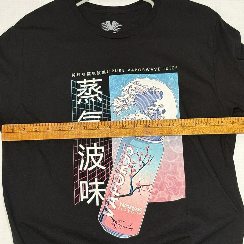 Vapor95 Pure Vaporwave Juice T-Shirt Large Great Wave Cherry Blossom Retro