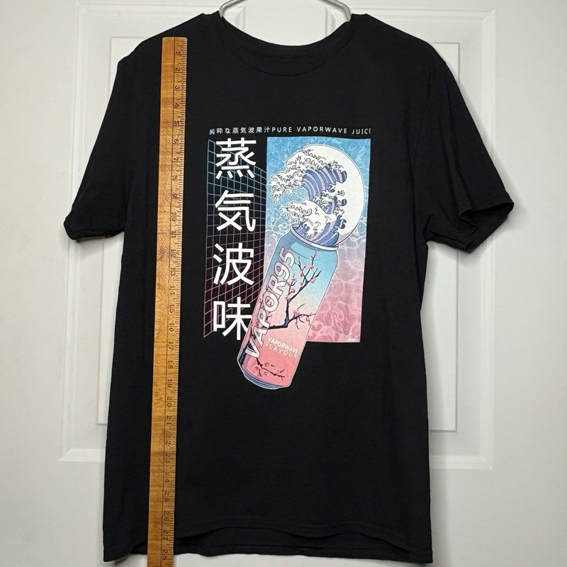 Vapor95 Pure Vaporwave Juice T-Shirt Large Great Wave Cherry Blossom Retro