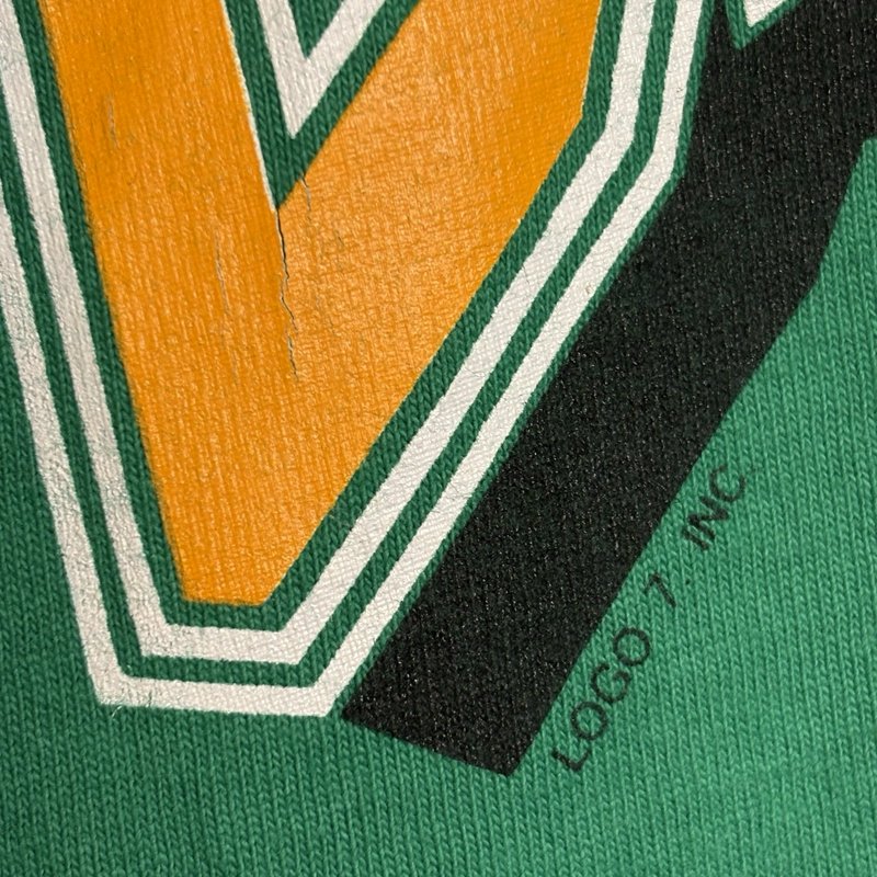 Vintage 1990 Boston Celtics Logo 7 T-Shirt L Green NBA Made USA Single Stitch