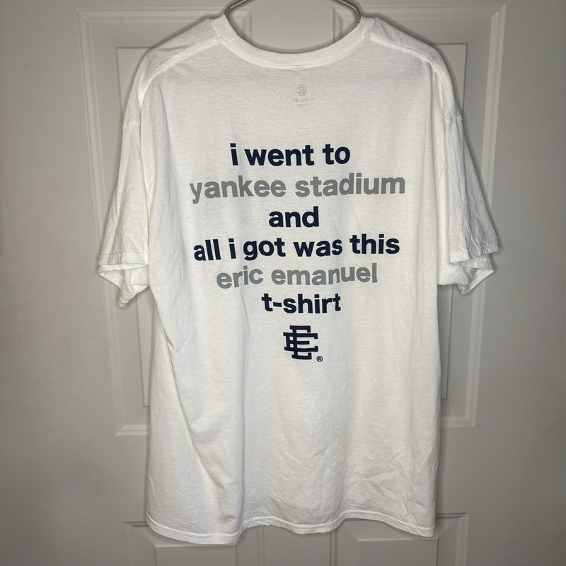 Eric Emanuel x New York Yankees MLB White Tee XL “I Went to Yankee Stadium”