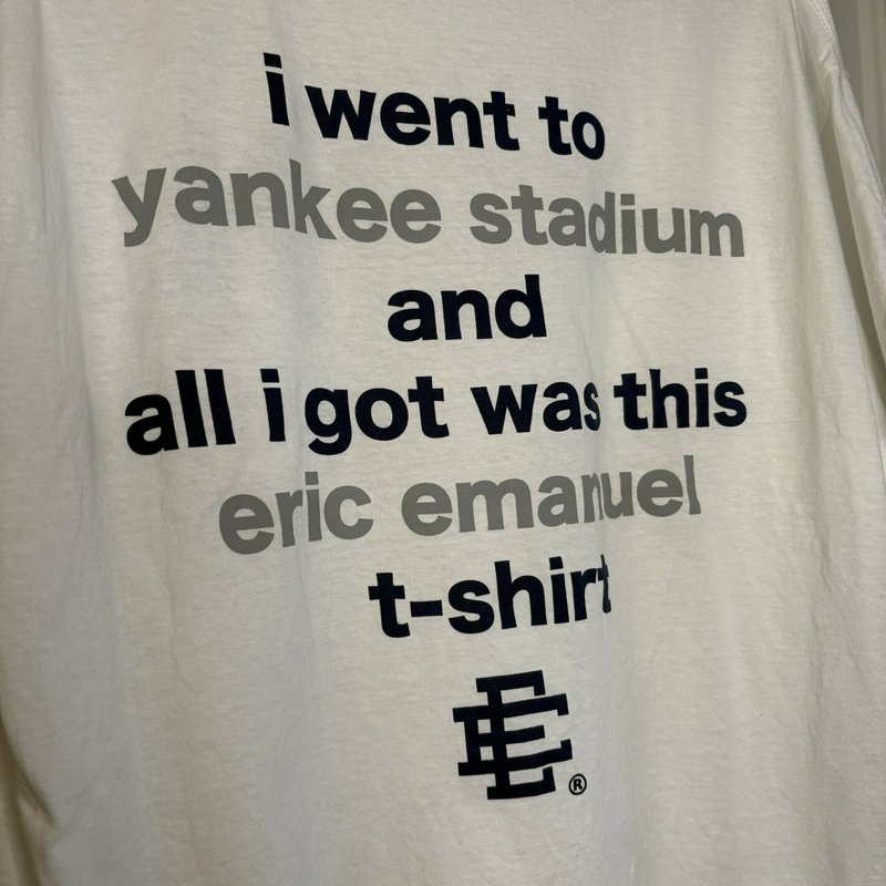 Eric Emanuel x New York Yankees MLB White Tee XL “I Went to Yankee Stadium”
