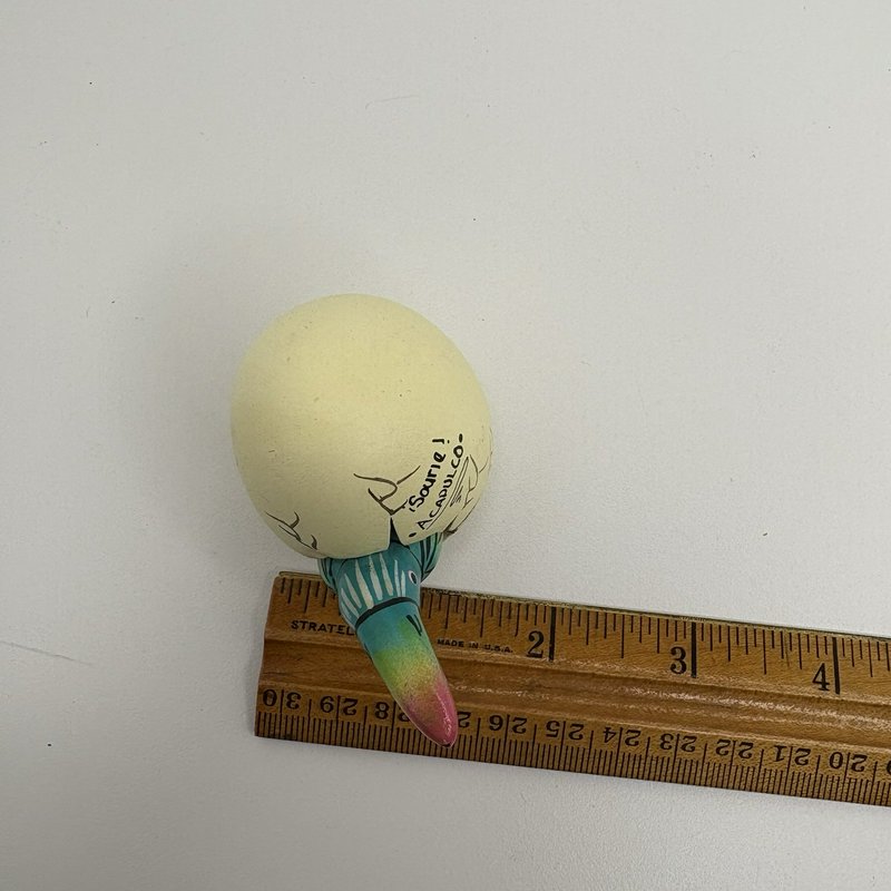 Vintage Toucan in Egg Souvenir Figurine “¡Sourie! Acapulco” Hand Painted Mexico
