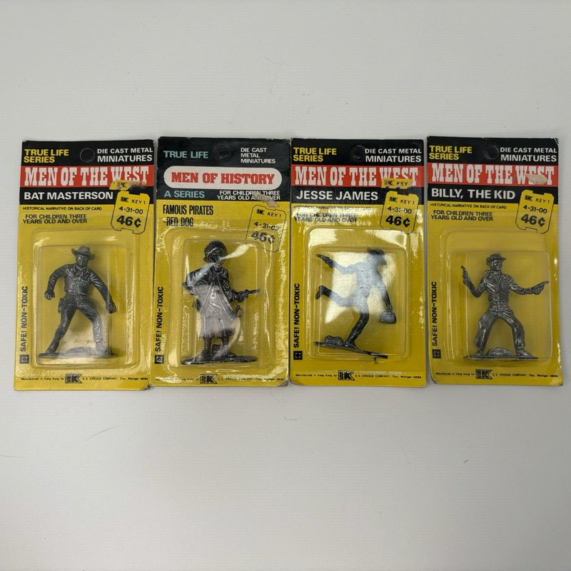 Vintage 1970s S.S. Kresge Die Cast Figures Lot Sealed Men of the West & History