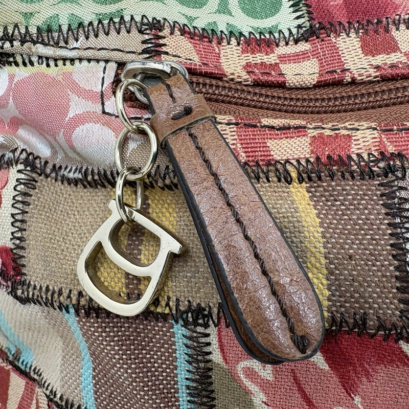 Etienne Aigner Y2K Patchwork Fabric & Leather Hobo Shoulder Bag Multicolor