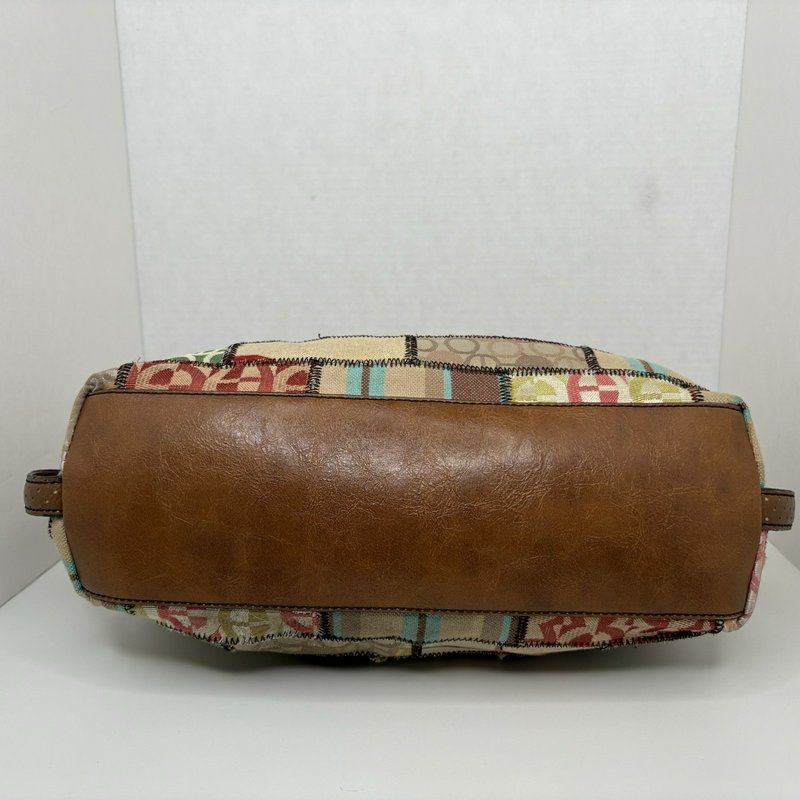 Etienne Aigner Y2K Patchwork Fabric & Leather Hobo Shoulder Bag Multicolor