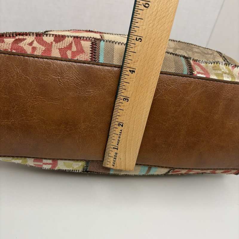 Etienne Aigner Y2K Patchwork Fabric & Leather Hobo Shoulder Bag Multicolor