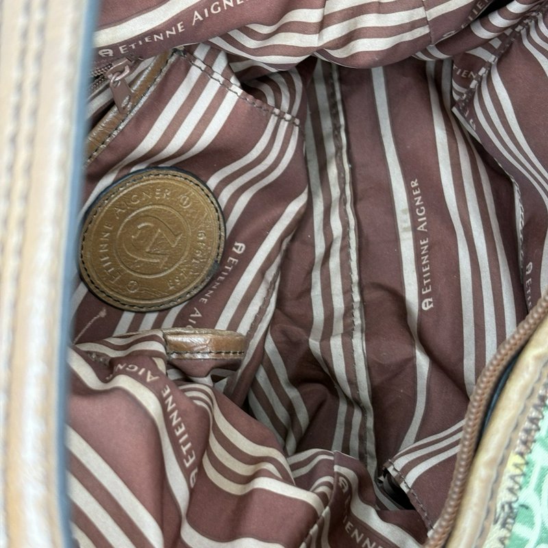 Etienne Aigner Y2K Patchwork Fabric & Leather Hobo Shoulder Bag Multicolor