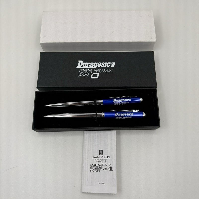 Duragesic Fentanyl Transdermal System Pen & Pencil Set Janssen Pharma Promo VTG
