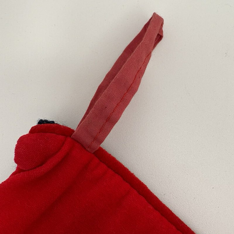 Wool Needlepoint Christmas Stocking Red Poinsettia Velvet Back 20”