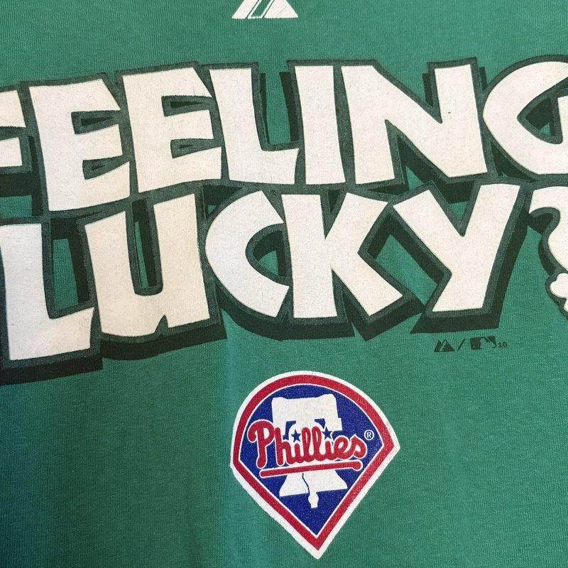 Philadelphia Phillies Feeling Lucky? Green Majestic 2XL St Patrick’s Day T-Shirt
