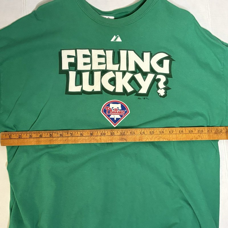 Philadelphia Phillies Feeling Lucky? Green Majestic 2XL St Patrick’s Day T-Shirt
